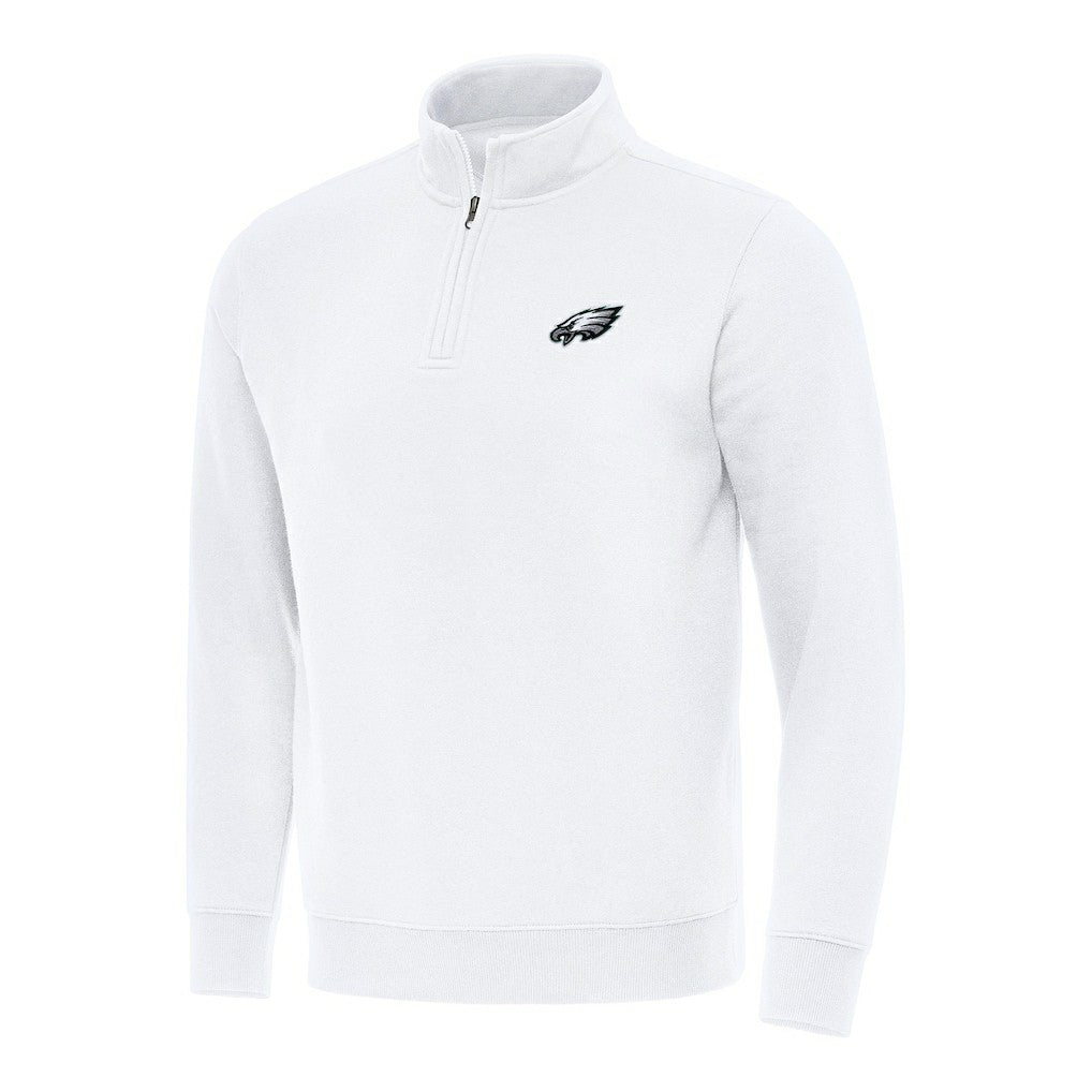 Philadelphia Eagles Antigua Victory Quarter-Zip Pullover Top - White for sale