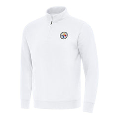 Pittsburgh Steelers Antigua Victory Quarter-Zip Pullover Top - White cheap