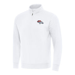 Denver Broncos Antigua Victory Quarter-Zip Pullover Top - White for sale