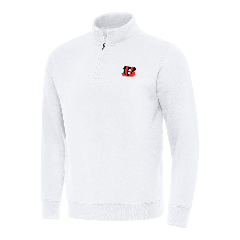 Cincinnati Bengals Antigua Victory Quarter-Zip Pullover Top - White sale