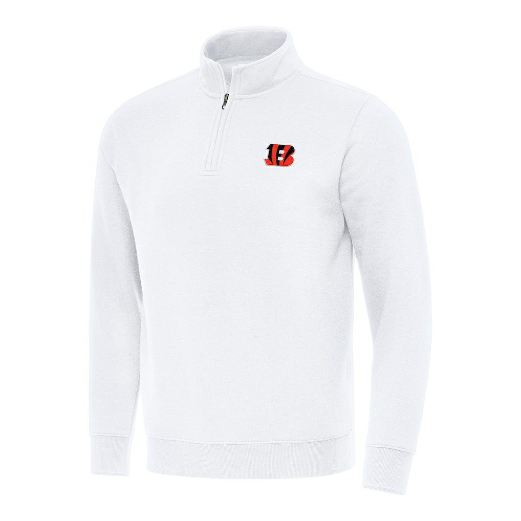 Cincinnati Bengals Antigua Victory Quarter-Zip Pullover Top - White sale