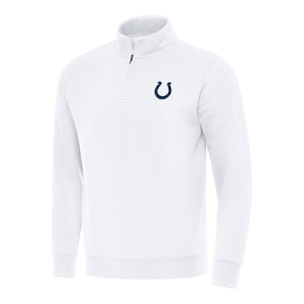 Indianapolis Colts Antigua Victory Quarter-Zip Pullover Top - White on sale