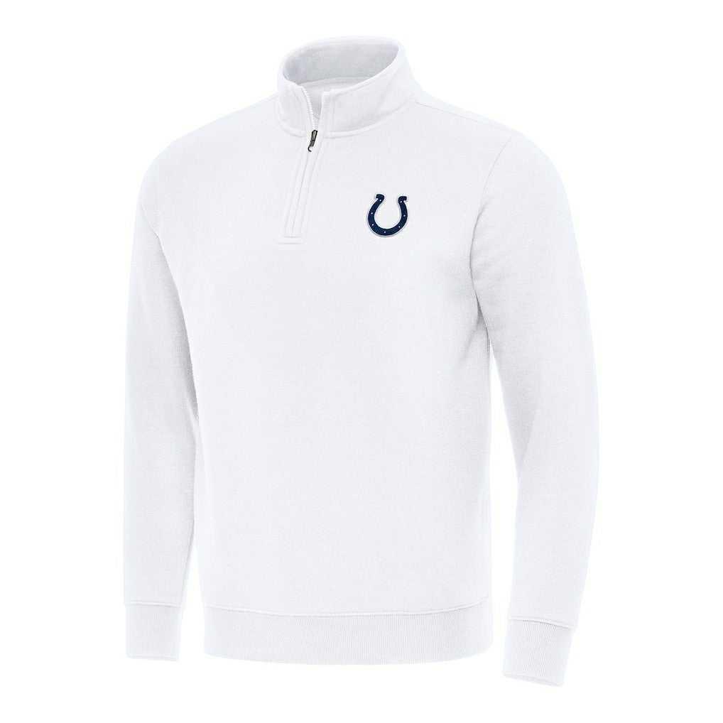 Indianapolis Colts Antigua Victory Quarter-Zip Pullover Top - White on sale