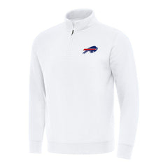 Buffalo Bills Antigua Victory Quarter-Zip Pullover Top - White sale