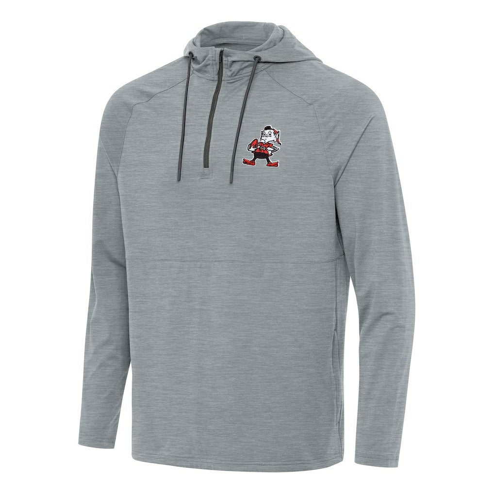 Cleveland Browns Antigua Spikes Quarter-Zip Pullover Hoodie - Heather Gray cheap