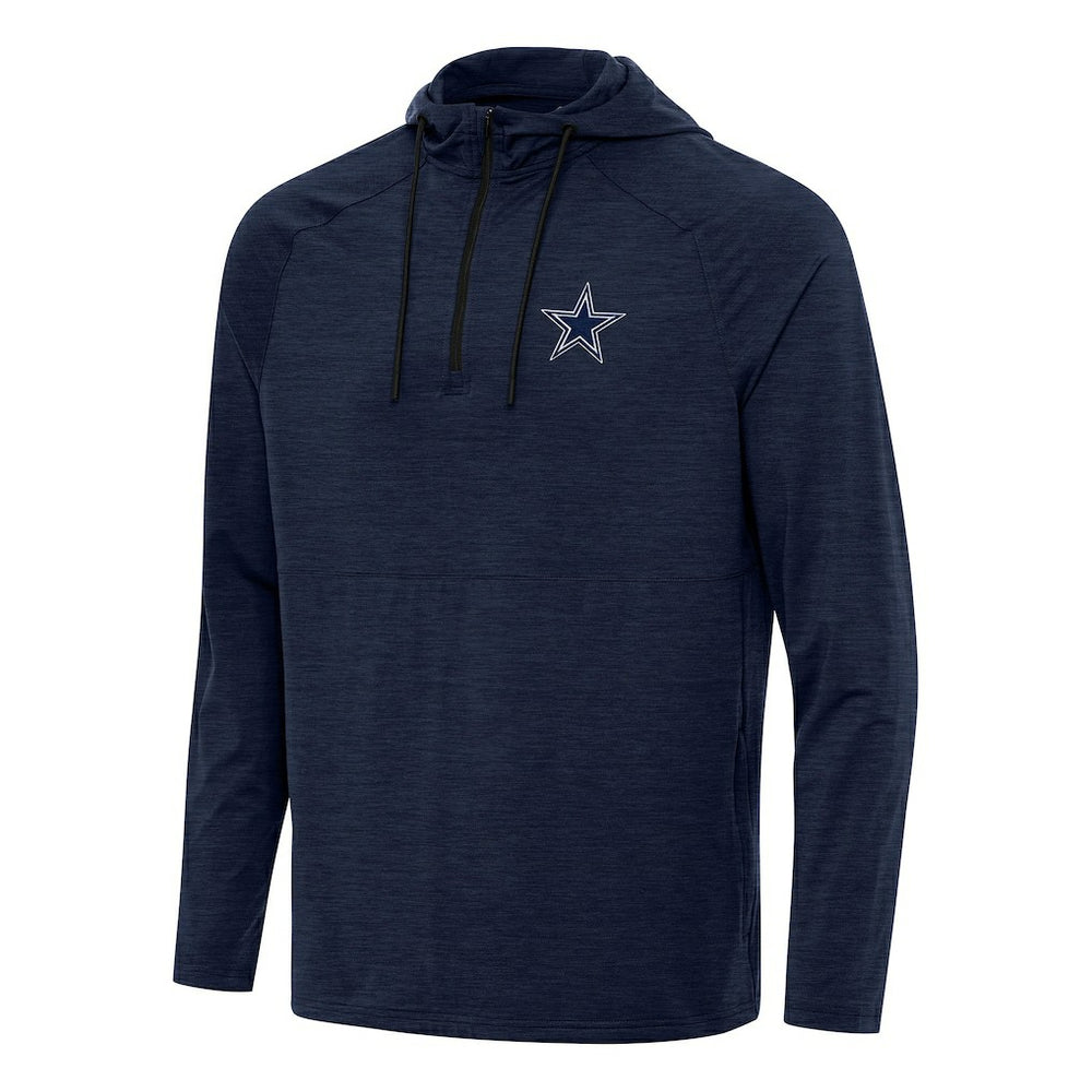 Dallas Cowboys Antigua Spikes Quarter-Zip Pullover Hoodie - Heather Navy for sale