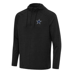 Dallas Cowboys Antigua Spikes Quarter-Zip Pullover Hoodie - Heather Black outlet