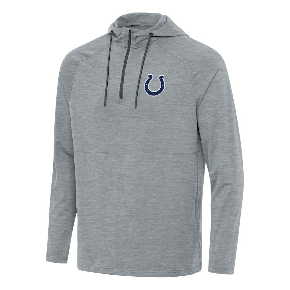 Indianapolis Colts Antigua Spikes Quarter-Zip Pullover Hoodie - Heather Gray cheap