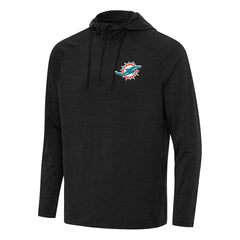 Miami Dolphins Antigua Spikes Quarter-Zip Pullover Hoodie - Heather Black outlet