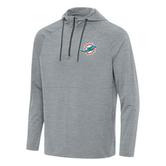 Miami Dolphins Antigua Spikes Quarter-Zip Pullover Hoodie - Heather Gray outlet