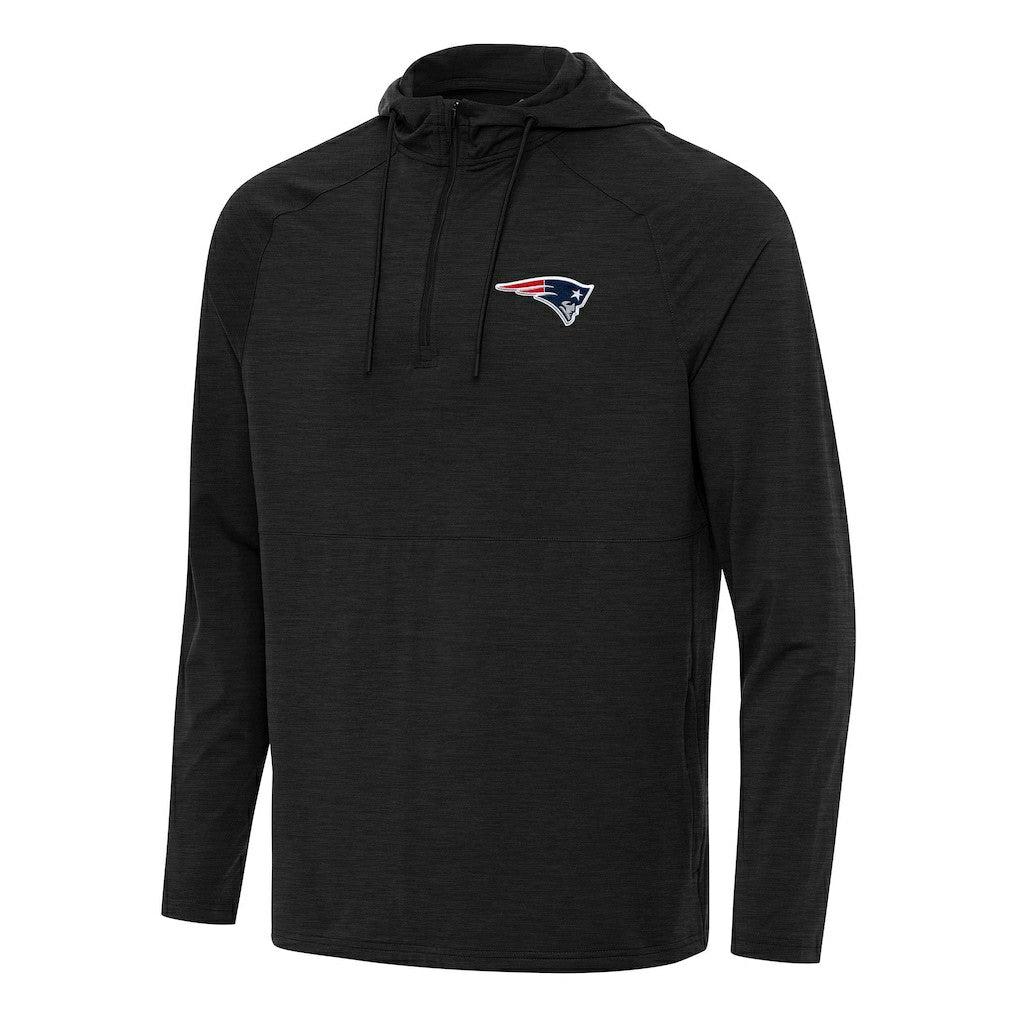 New England Patriots Antigua Spikes Quarter-Zip Pullover Hoodie - Heather Black discount