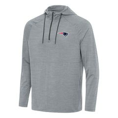 New England Patriots Antigua Spikes Quarter-Zip Pullover Hoodie - Heather Gray sale