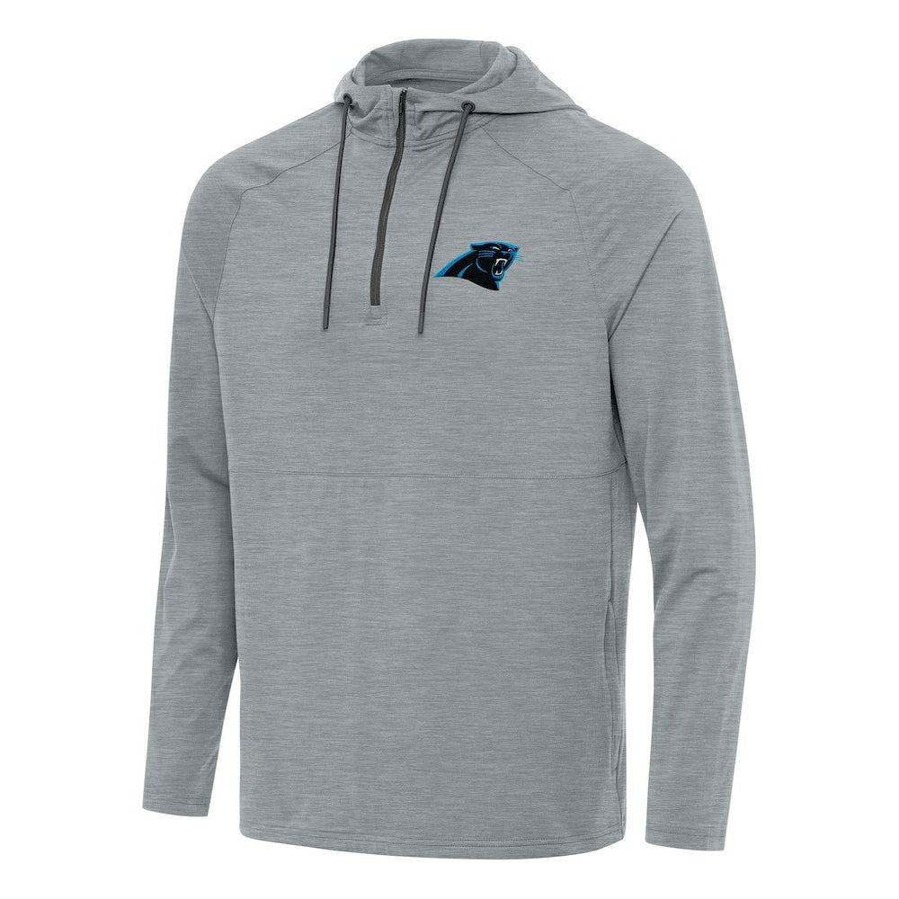 Carolina Panthers Antigua Spikes Quarter-Zip Pullover Hoodie - Heather Gray sale