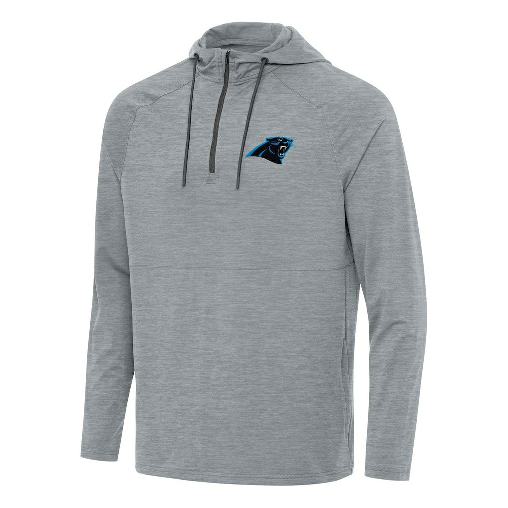 Carolina Panthers Antigua Spikes Quarter-Zip Pullover Hoodie - Heather Gray sale