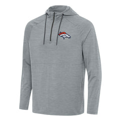 Denver Broncos Antigua Spikes Quarter-Zip Pullover Hoodie - Heather Gray outlet