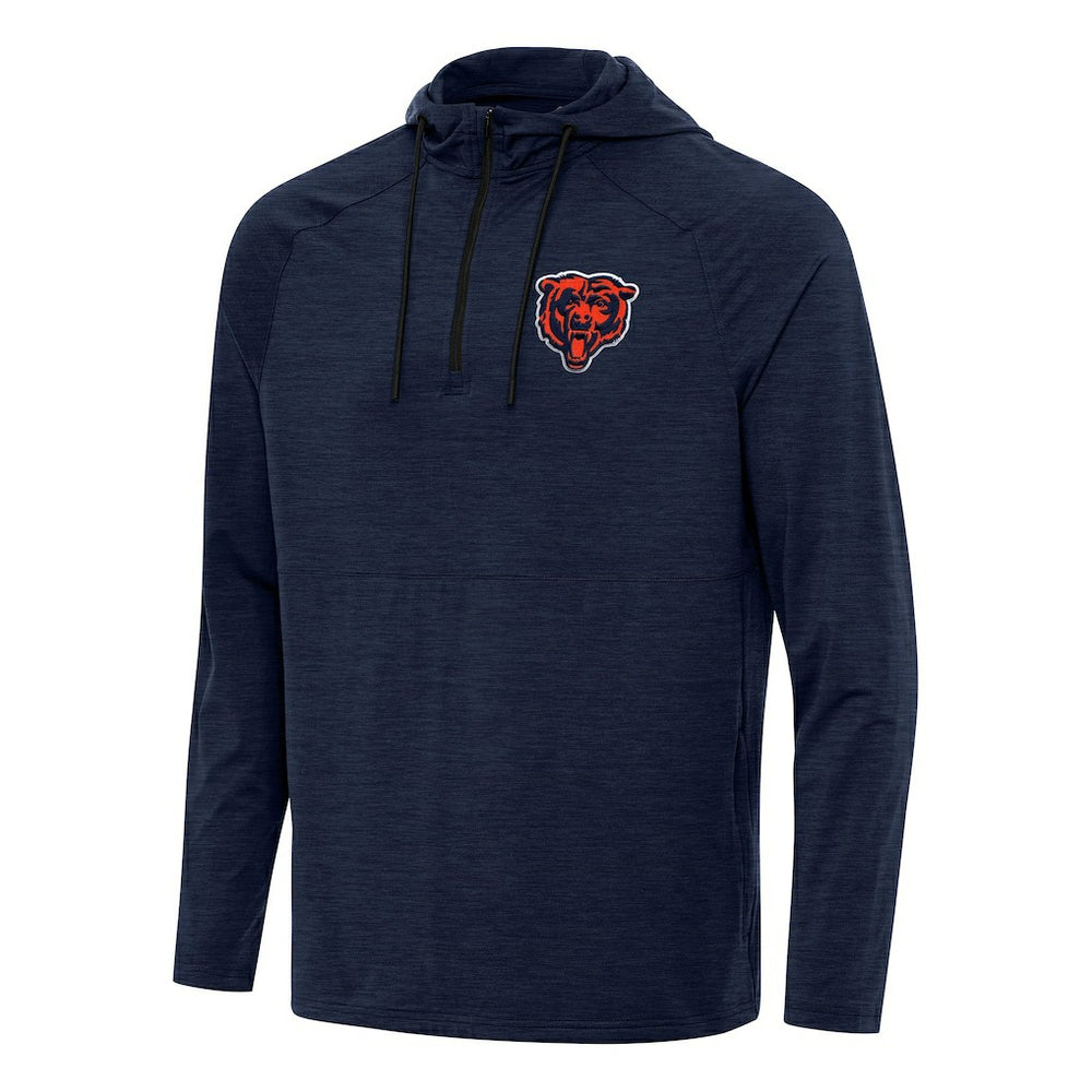Chicago Bears Antigua Spikes Quarter-Zip Pullover Hoodie - Heather Navy cheap