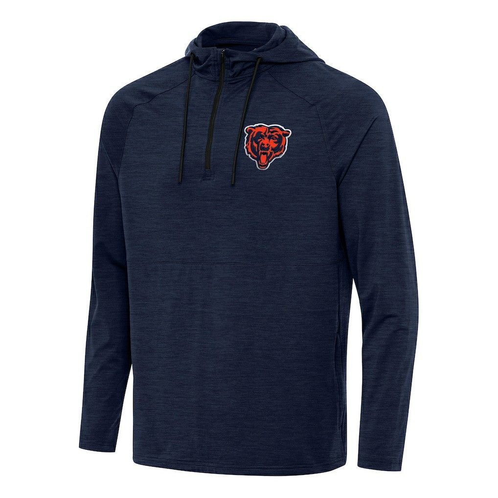 Chicago Bears Antigua Spikes Quarter-Zip Pullover Hoodie - Heather Navy cheap