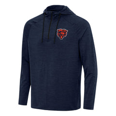 Chicago Bears Antigua Spikes Quarter-Zip Pullover Hoodie - Heather Navy cheap