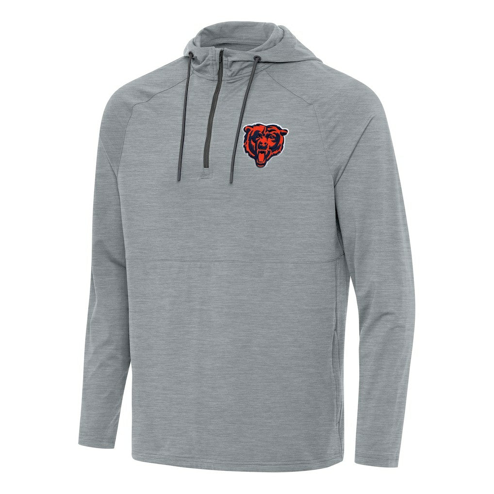 Chicago Bears Antigua Spikes Quarter-Zip Pullover Hoodie - Heather Gray sale