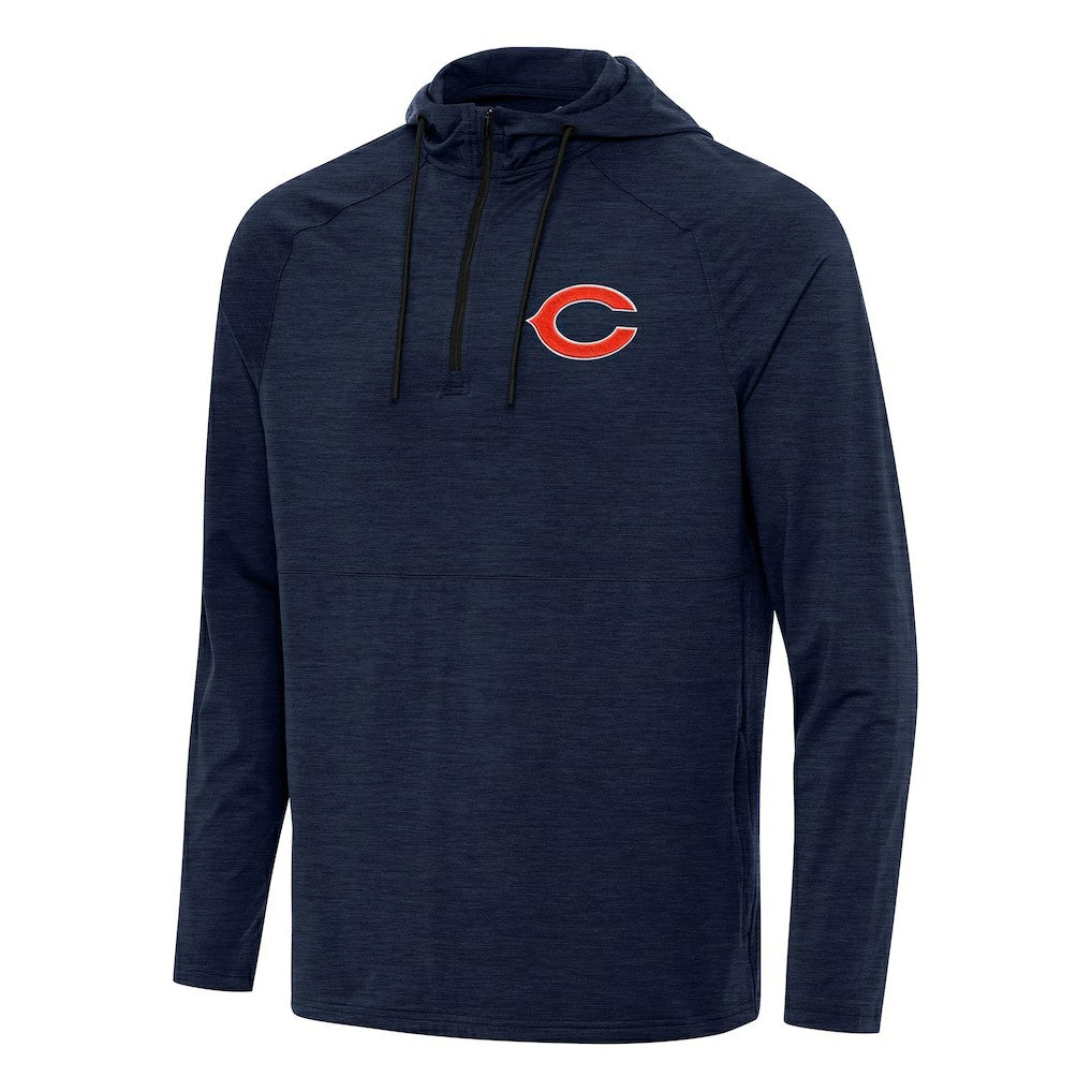 Chicago Bears Antigua Spikes Quarter-Zip Pullover Hoodie - Heather Navy outlet