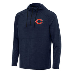 Chicago Bears Antigua Spikes Quarter-Zip Pullover Hoodie - Heather Navy outlet