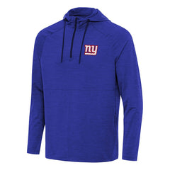 New York Giants Antigua Spikes Quarter-Zip Pullover Hoodie - Heather Royal on sale