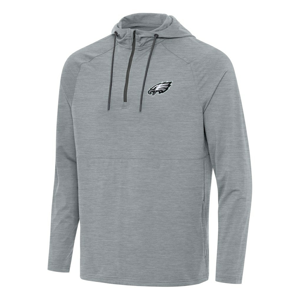 Philadelphia Eagles Antigua Spikes Quarter-Zip Pullover Hoodie - Heather Gray discount