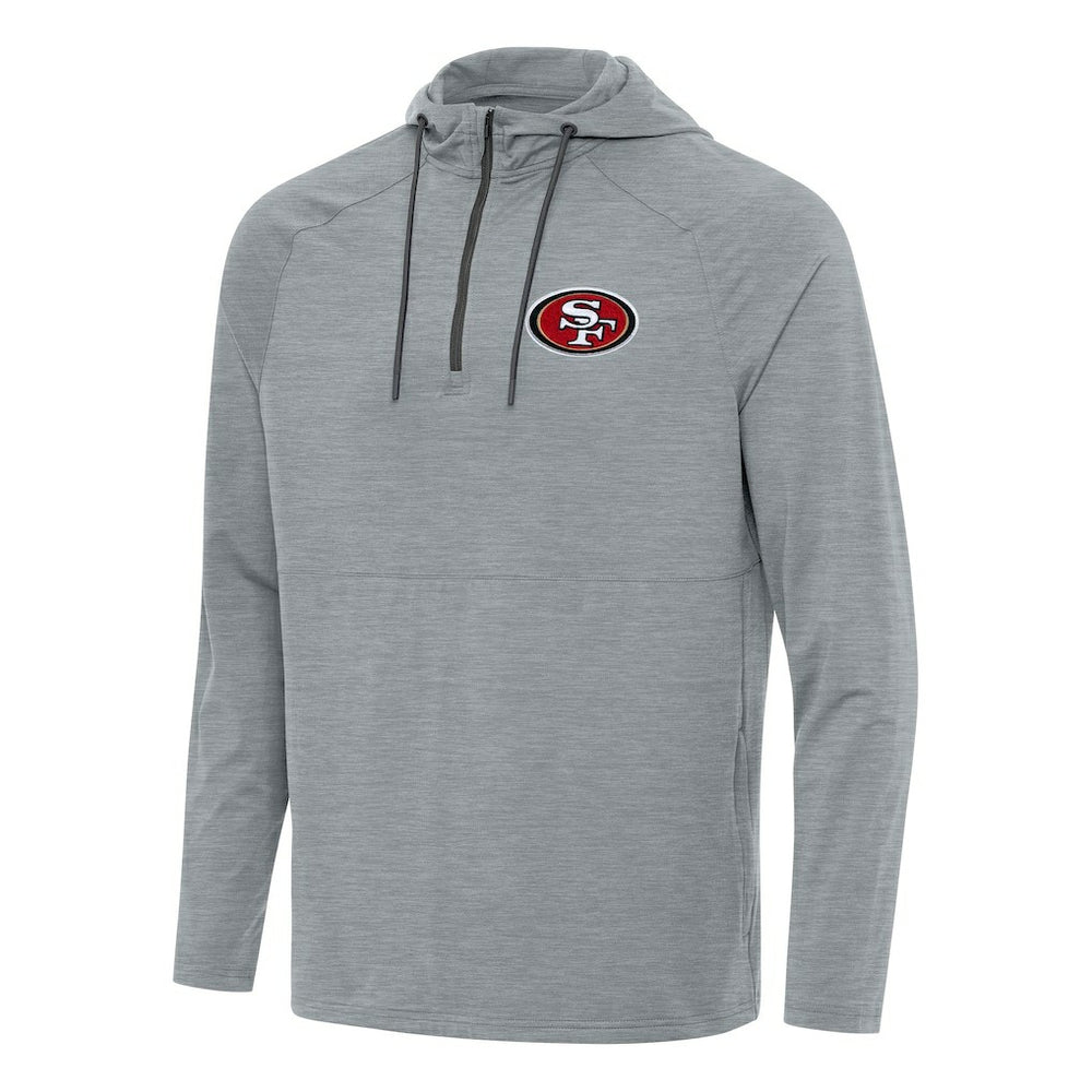 San Francisco 49ers Antigua Spikes Quarter-Zip Pullover Hoodie - Heather Gray discount