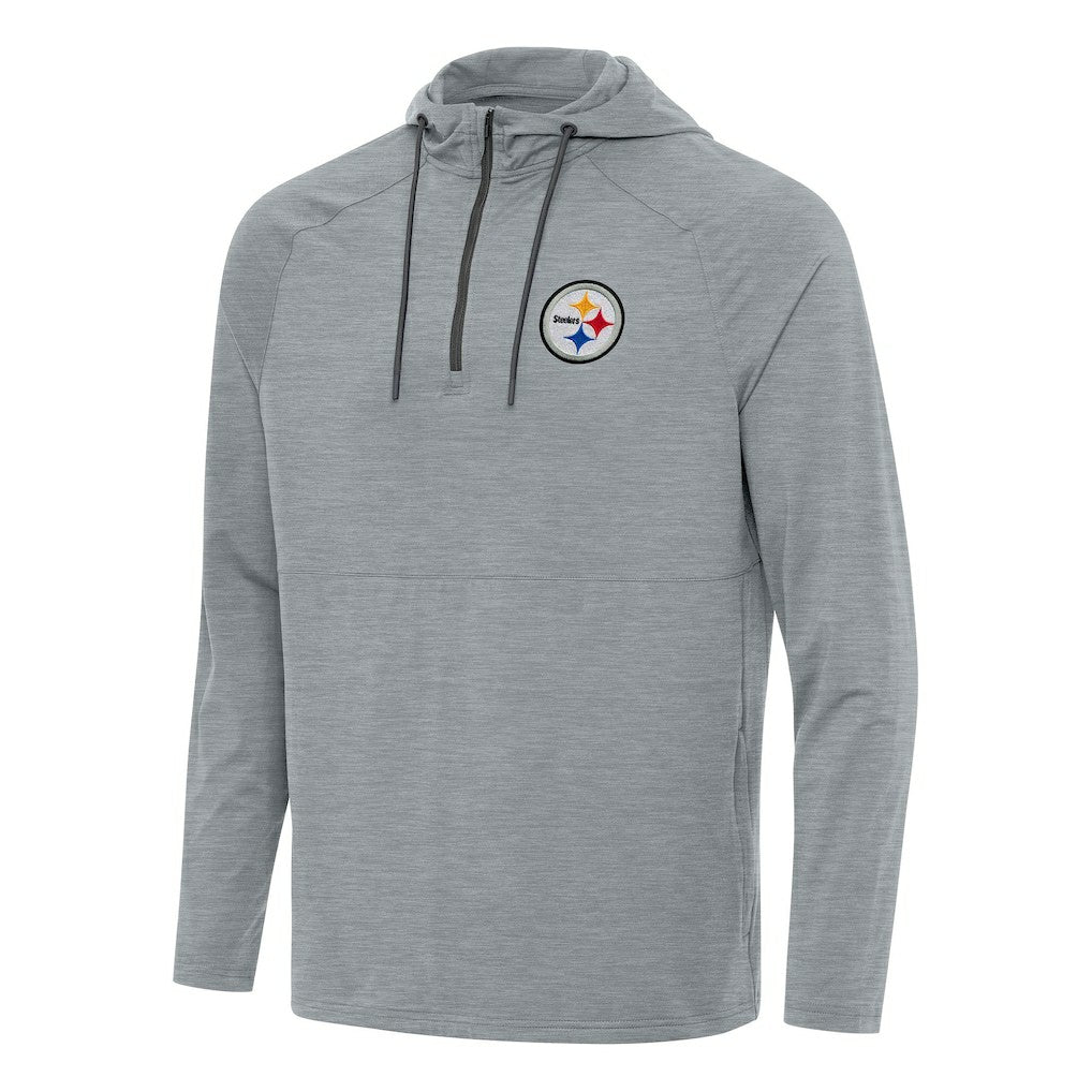 Pittsburgh Steelers Antigua Spikes Quarter-Zip Pullover Hoodie - Heather Gray discount