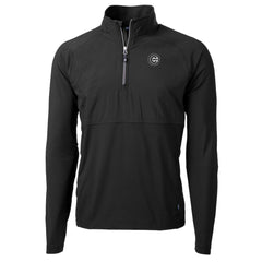 Chicago Cubs Cutter & Buck Adapt Eco Hybrid Raglan DryTec Quarter-Zip Jacket - Black