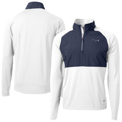 Atlanta Braves Cutter & Buck Adapt Eco Hybrid Raglan DryTec Quarter-Zip Jacket - White