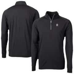 Detroit Tigers Cutter & Buck Adapt Eco Raglan Quarter-Zip Top - Black