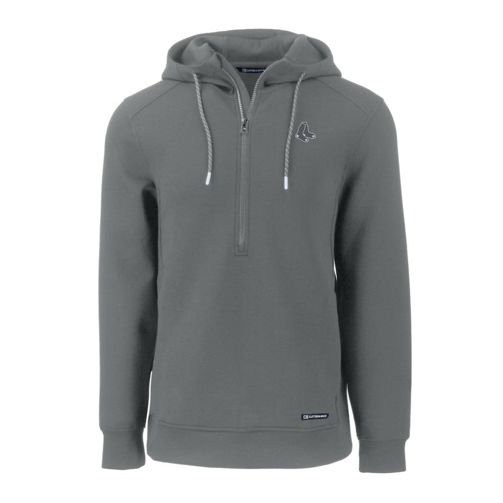 Boston Red Sox Cutter & Buck Roam Eco Recycled Half-Zip Pullover Hoodie - Gray