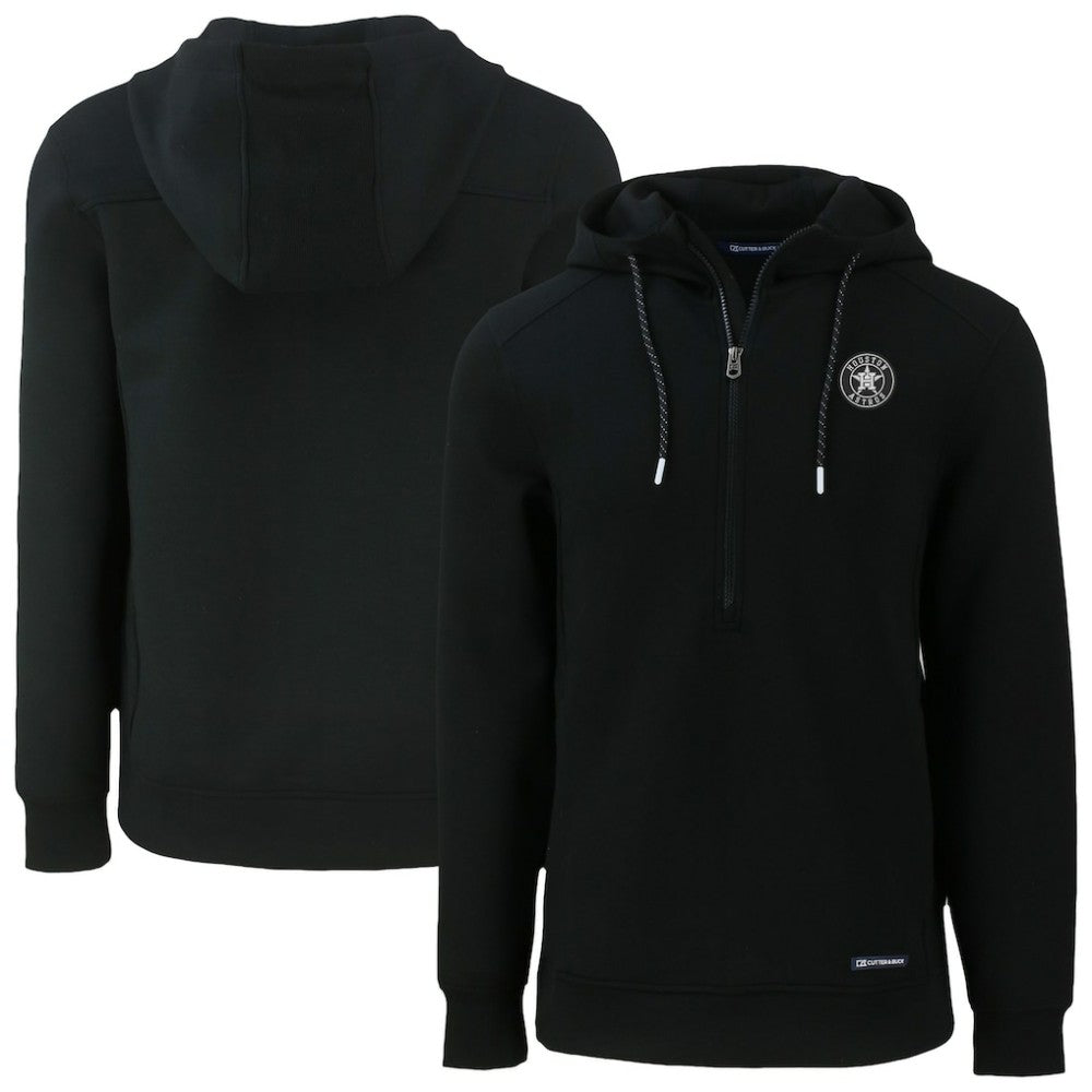 Houston Astros Cutter & Buck Roam Eco Recycled Half-Zip Pullover Hoodie - Black