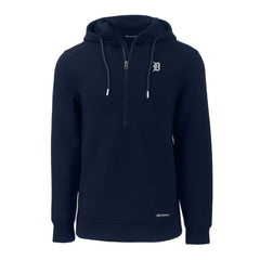 Detroit Tigers Cutter & Buck Roam Eco Recycled Half-Zip Pullover Hoodie - Navy