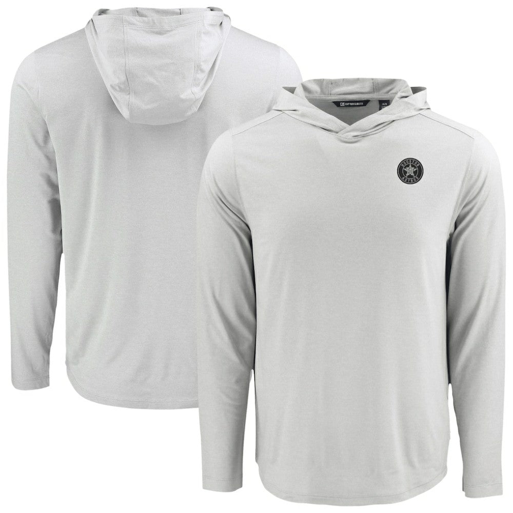 Houston Astros Cutter & Buck Coastline Epic Comfort Eco Recycled Long Sleeve Hoodie T-Shirt - Gray