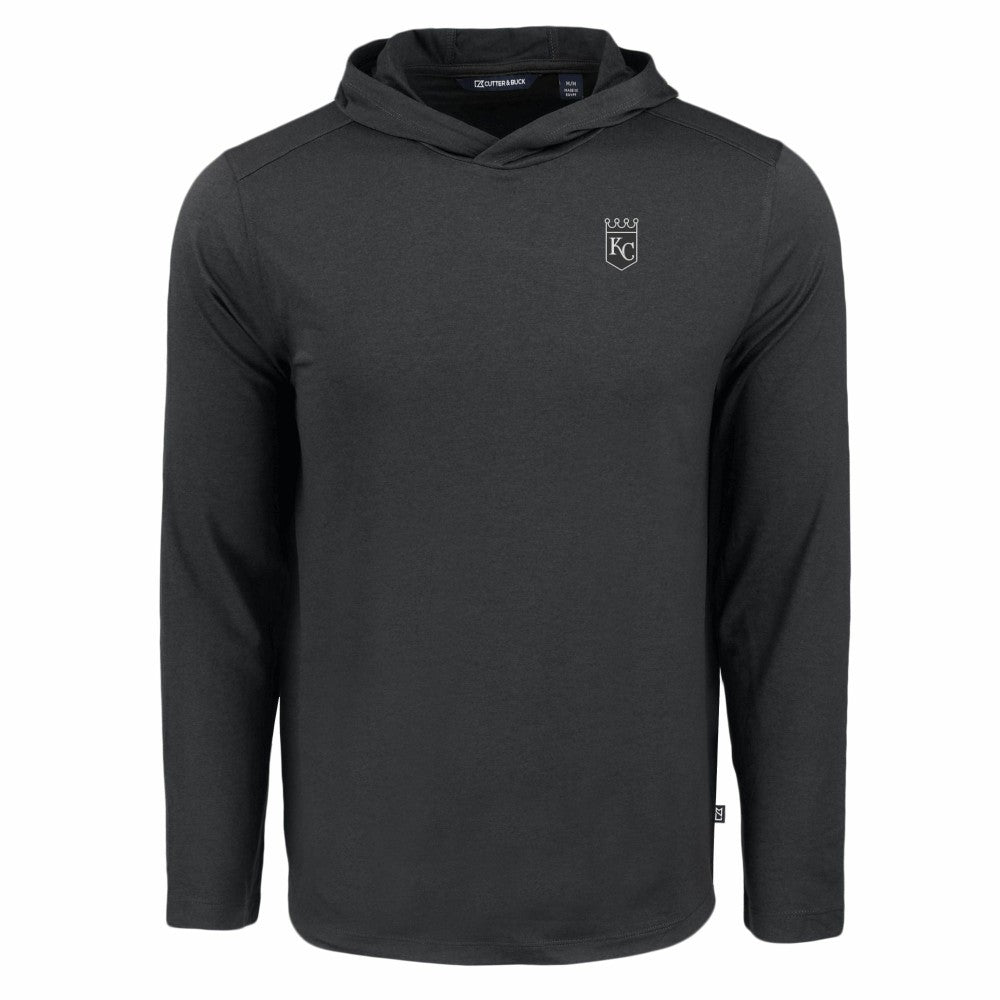 Kansas City Royals Cutter & Buck Coastline Epic Comfort Eco Recycled Long Sleeve Hoodie T-Shirt - Black