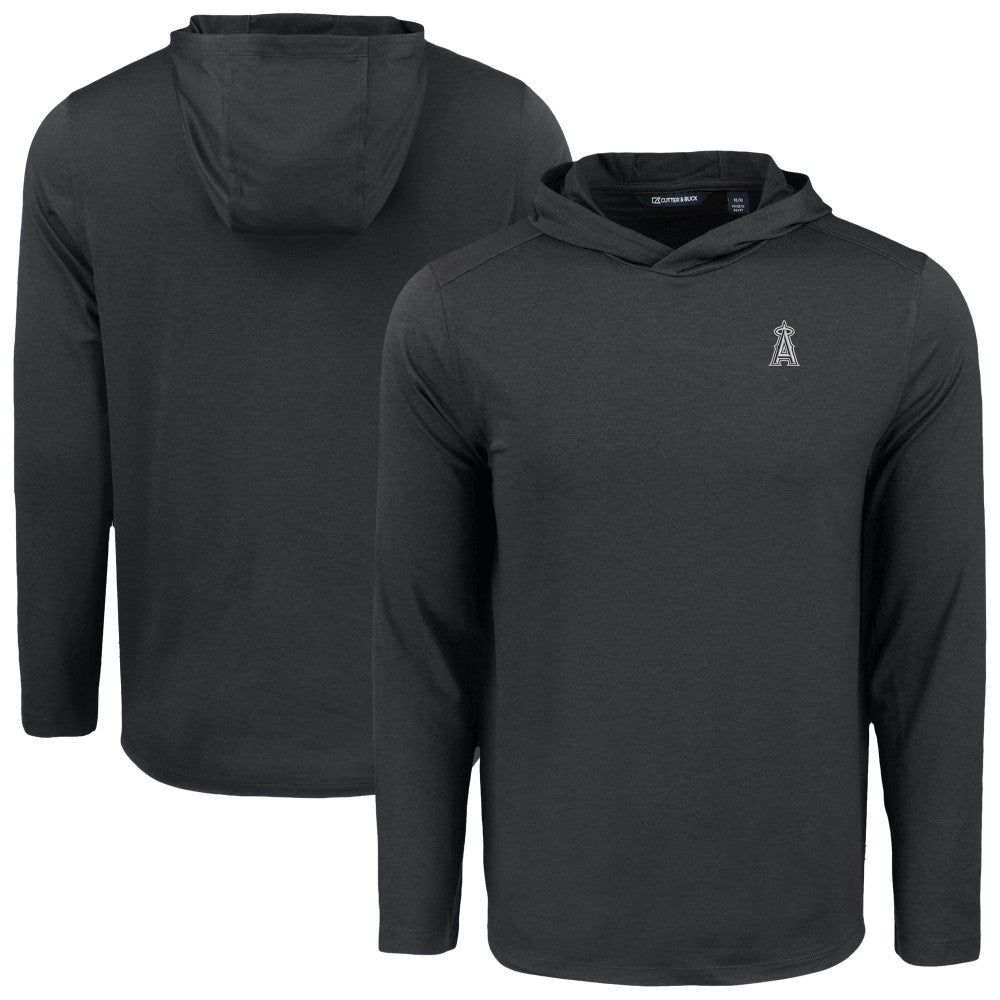 Los Angeles Angels Cutter & Buck Coastline Epic Comfort Eco Recycled Long Sleeve Hoodie T-Shirt - Black