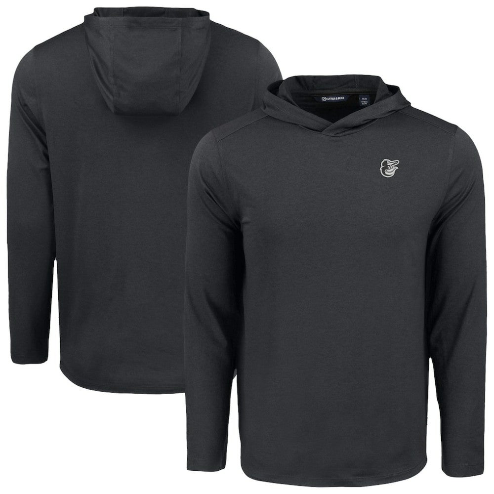 Baltimore Orioles Cutter & Buck Coastline Epic Comfort Eco Recycled Long Sleeve Hoodie T-Shirt - Black