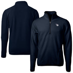 Cleveland Guardians Cutter & Buck Cascade Eco Fleece Quarter-Zip Jacket - Navy