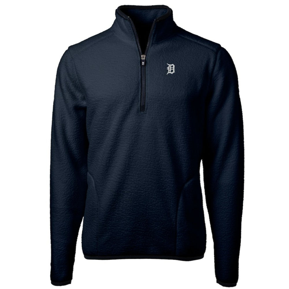 Detroit Tigers Cutter & Buck Cascade Eco Fleece Quarter-Zip Jacket - Navy