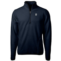 Detroit Tigers Cutter & Buck Cascade Eco Fleece Quarter-Zip Jacket - Navy