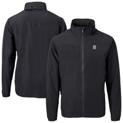 Detroit Tigers Cutter & Buck Charter Eco Recycled Full-Zip Hoodie Jacket - Black