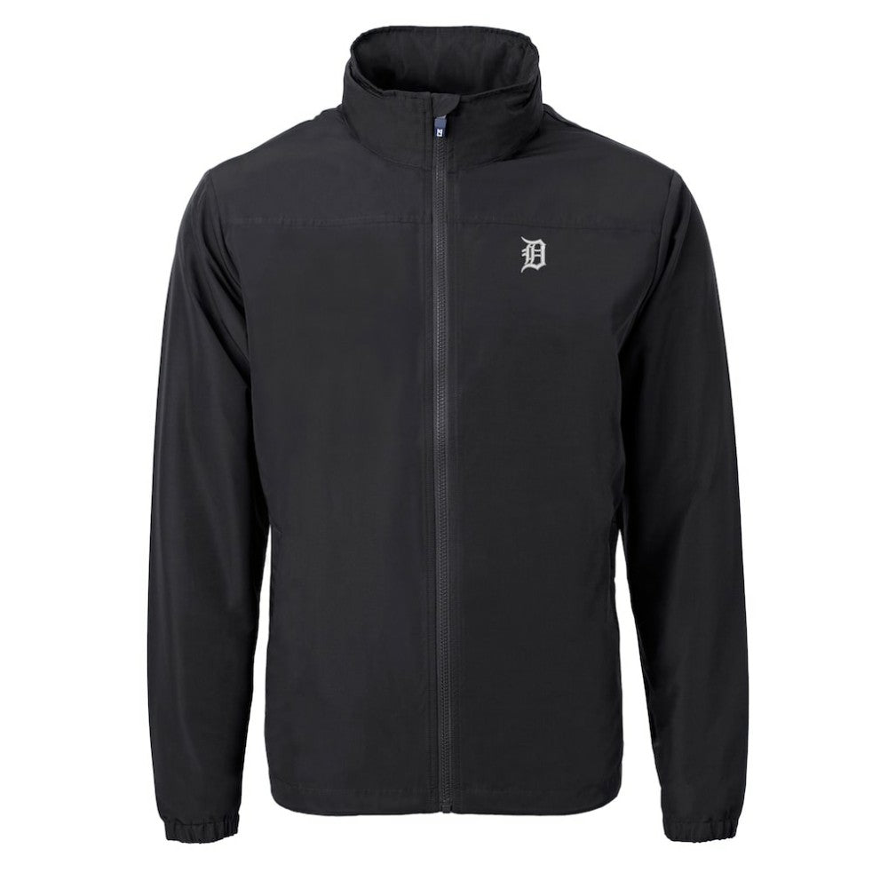 Detroit Tigers Cutter & Buck Charter Eco Recycled Full-Zip Hoodie Jacket - Black