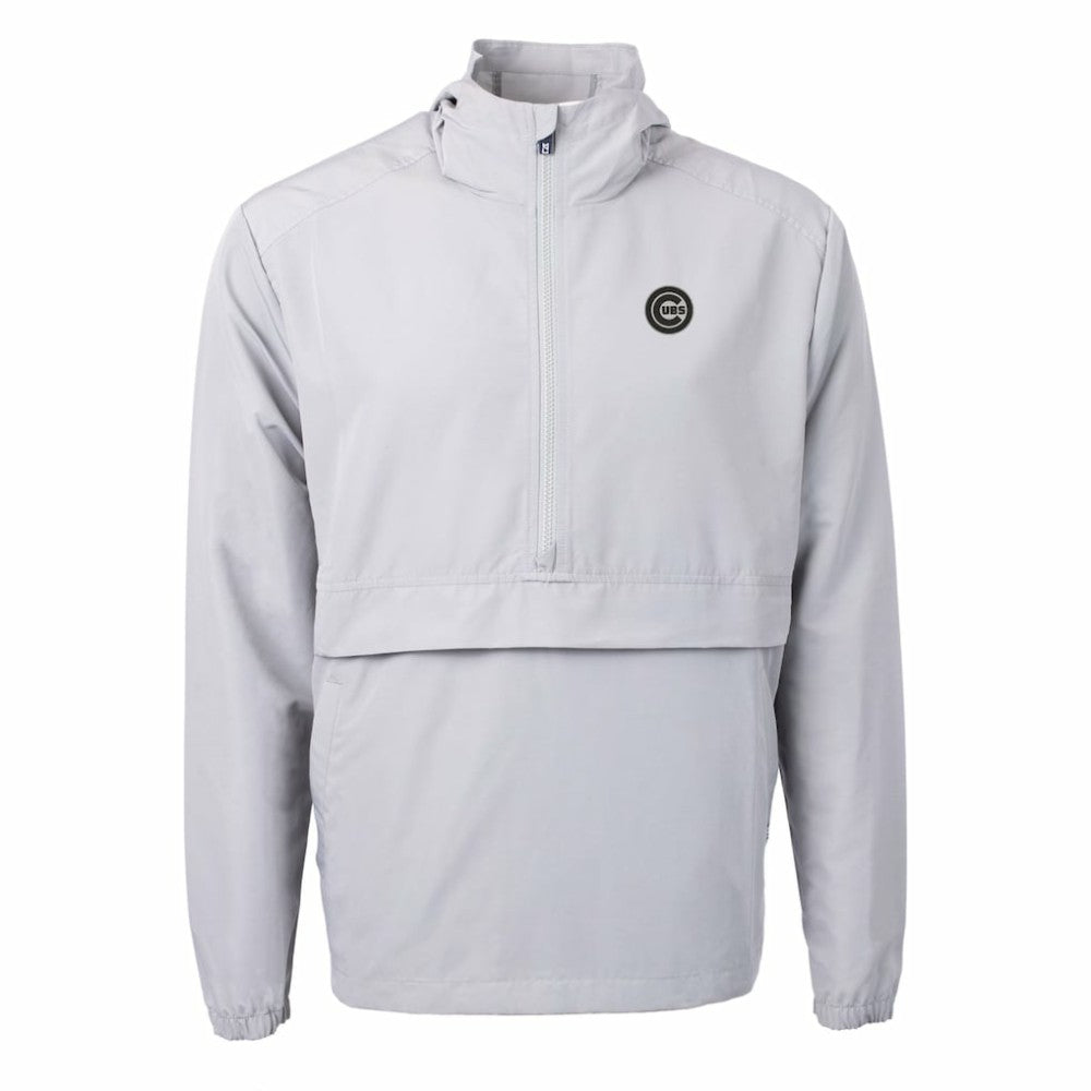 Chicago Cubs Cutter & Buck Charter Eco Recycled Anorak Half-Zip Hoodie Jacket - Gray