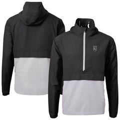 Kansas City Royals Cutter & Buck Charter Eco Recycled Anorak Half-Zip Hoodie Jacket - Black/Gray