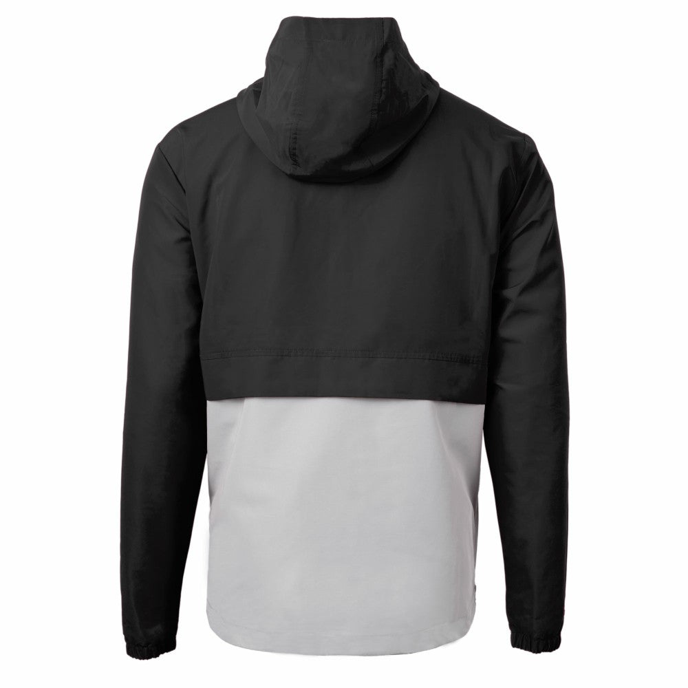 Kansas City Royals Cutter & Buck Charter Eco Recycled Anorak Half-Zip Hoodie Jacket - Black/Gray