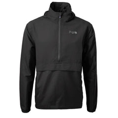 Atlanta Braves Cutter & Buck Charter Eco Recycled Anorak Half-Zip Hoodie Jacket - Black