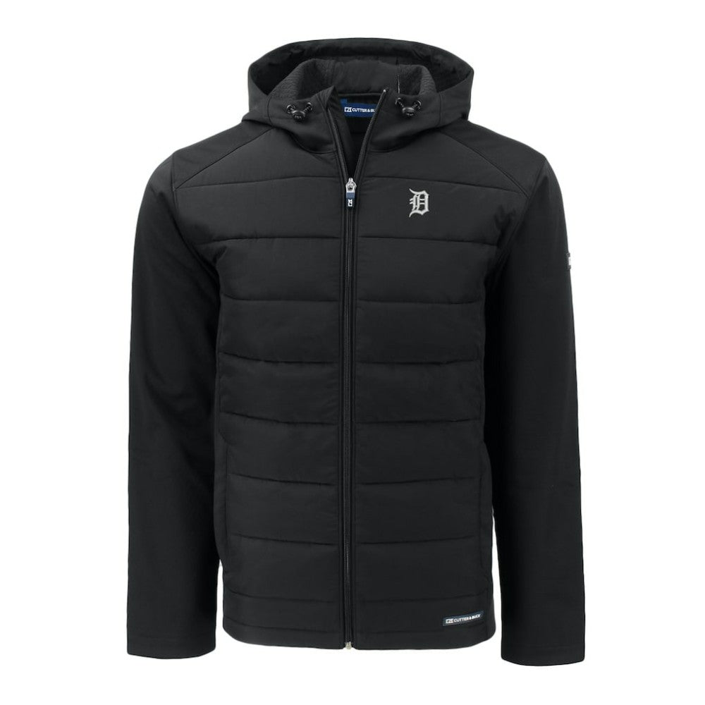 Detroit Tigers Cutter & Buck Evoke Hybrid Eco Softshell Recycled Full-Zip Jacket - Black
