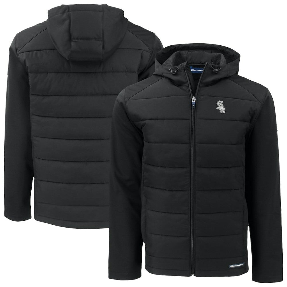 Chicago White Sox Cutter & Buck Evoke Hybrid Eco Softshell Recycled Full-Zip Jacket - Black